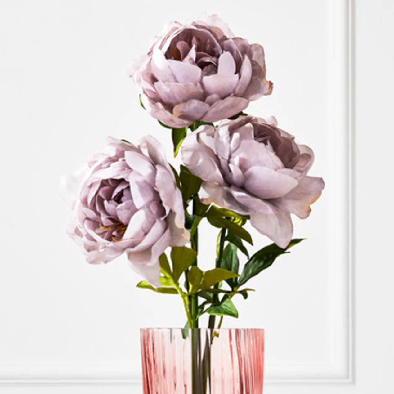 Dusty Purple Open Peony - Set of 3