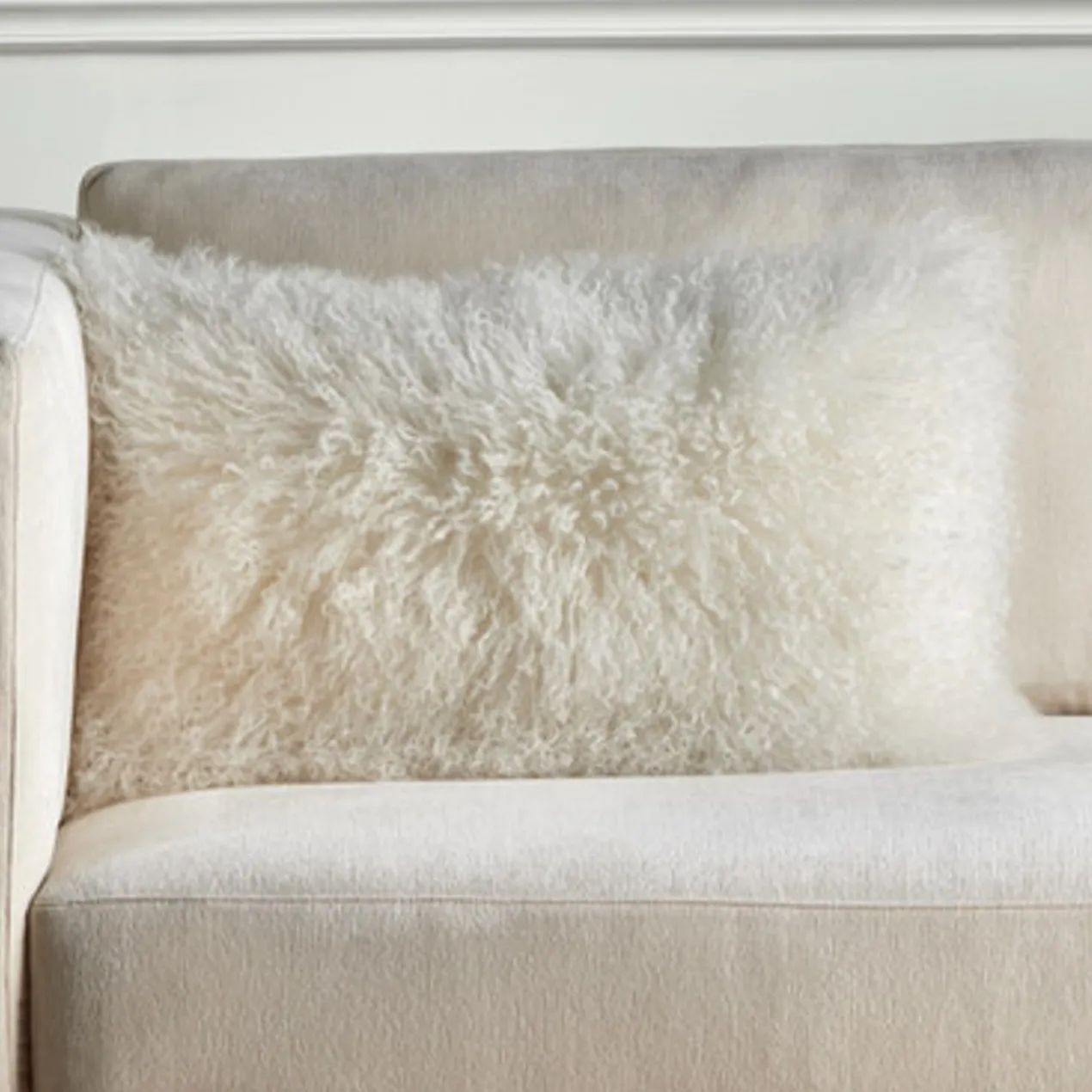 Mongolian Lumbar Pillow - White